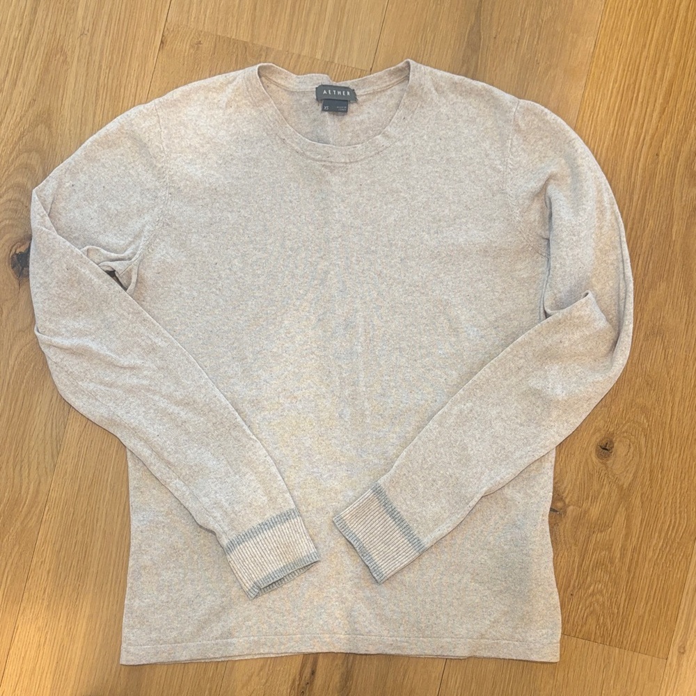 Aether Women's Beige Crewneck Sweater
